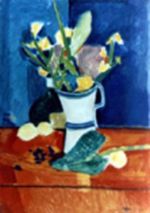 Americo Elia, vaso con fiori, 1986